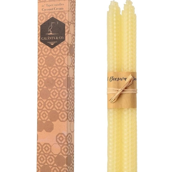 Galanta & Co Lot 6 Beeswax Honeycomb Dripless 10” Taper Smokeless Candles NIB - Picture 6 of 9